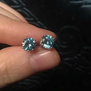 Aqua blue stud earrings
